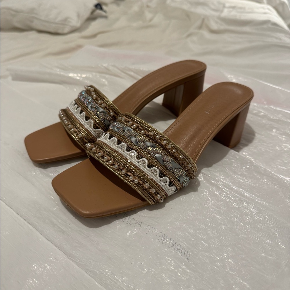 Madden Girl Brown Embellished Heels